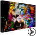 Canvas King of Kings (1-part) wide - futuristic lion on a black background 127912 additionalThumb 6