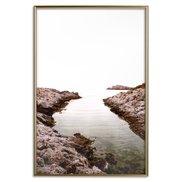 Wall Poster Rocky Harbor - landscape of rocky cliffs by water in mist 129612 additionalImage 21