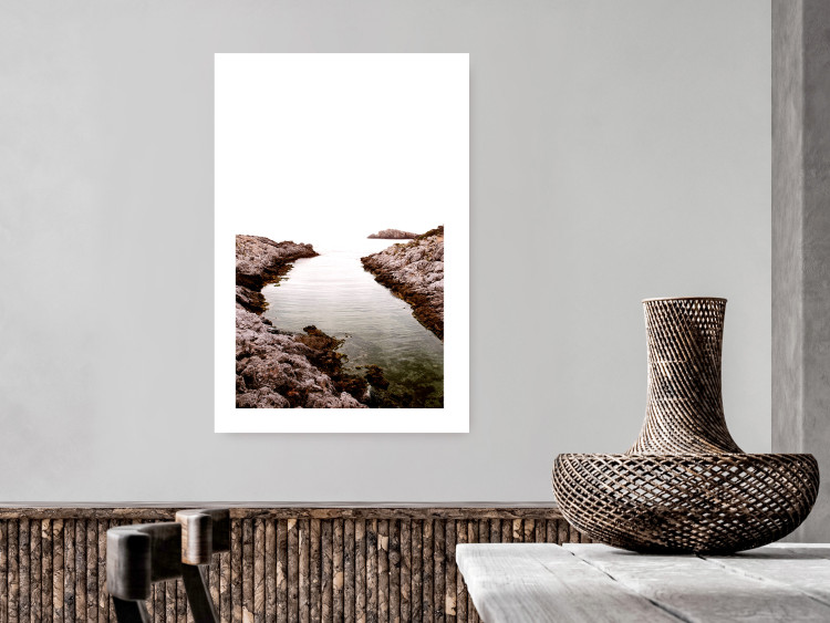 Wall Poster Rocky Harbor - landscape of rocky cliffs by water in mist 129612 additionalImage 5