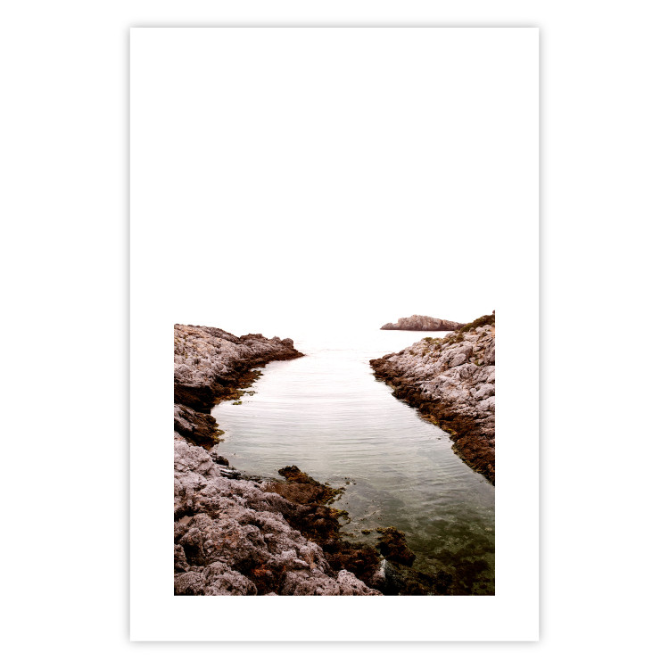 Wall Poster Rocky Harbor - landscape of rocky cliffs by water in mist 129612 additionalImage 25