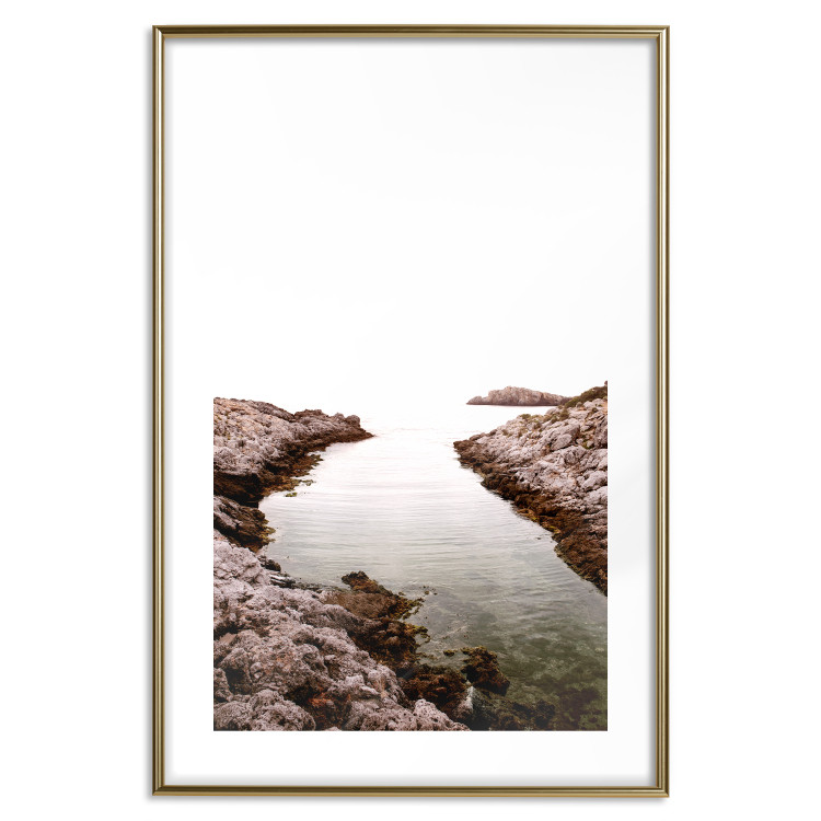 Wall Poster Rocky Harbor - landscape of rocky cliffs by water in mist 129612 additionalImage 16