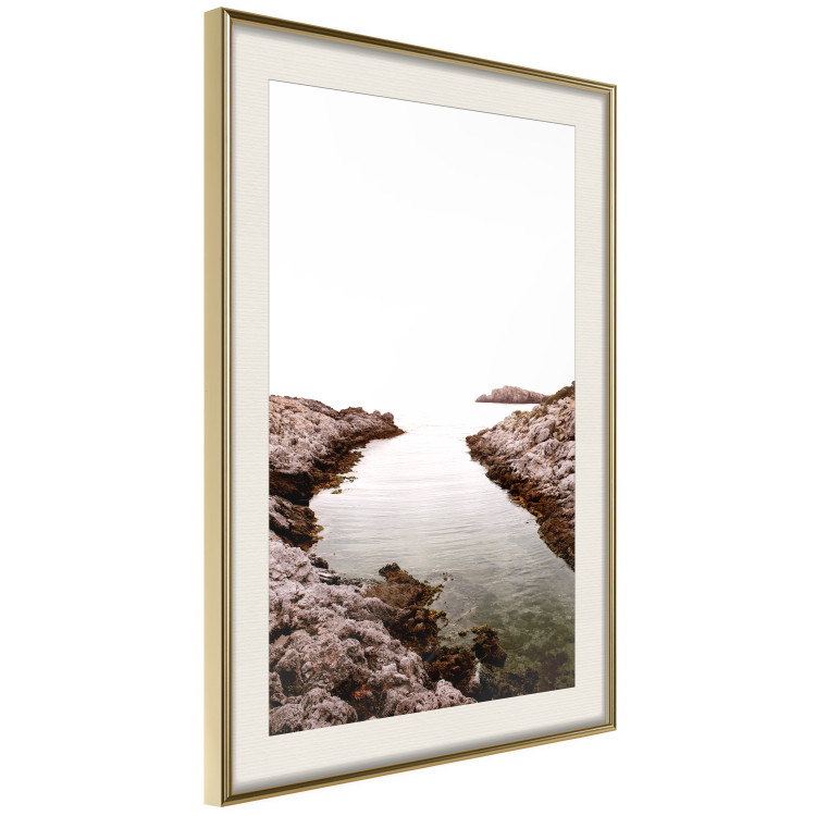 Wall Poster Rocky Harbor - landscape of rocky cliffs by water in mist 129612 additionalImage 3