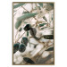 Poster Olive Orchard - trees with leaves and black fruits on light background 129712 additionalThumb 21