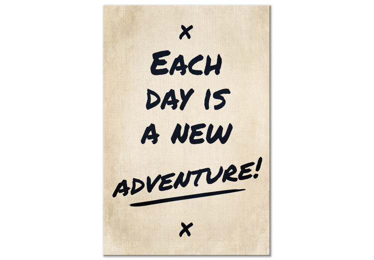 Canvas Art Print Each Day is a New Adventure! (1-piece) Vertical - English quote 130412