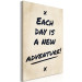Canvas Art Print Each Day is a New Adventure! (1-piece) Vertical - English quote 130412 additionalThumb 2
