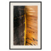 Poster Sunny Contrast - golden leaf half black with distinct structure 130512 additionalThumb 25