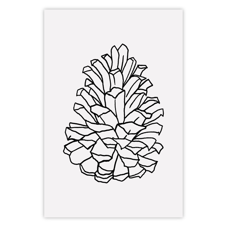 Poster Open Cone - black line art of a cone on a solid gray background 130812