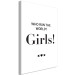 Canvas Art Print Who rules the world? Girls! - black and white graphic and inscription 134212 additionalThumb 2