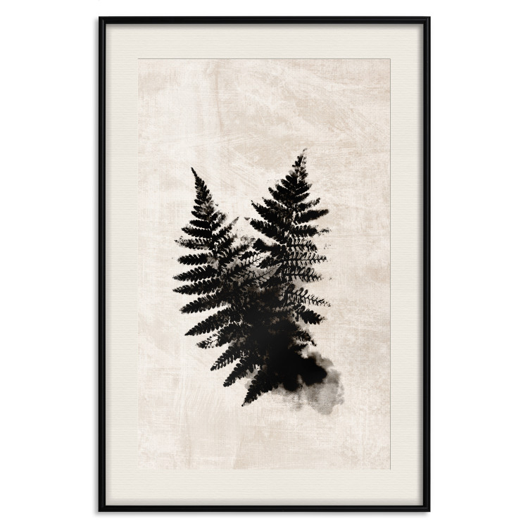 Wall Poster Fern Trace - dark plant composition on a beige textured background 134512 additionalImage 23