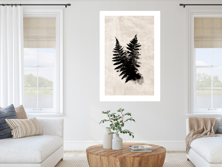 Wall Poster Fern Trace - dark plant composition on a beige textured background 134512 additionalImage 5
