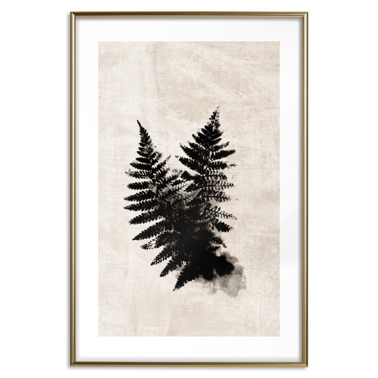 Wall Poster Fern Trace - dark plant composition on a beige textured background 134512 additionalImage 27