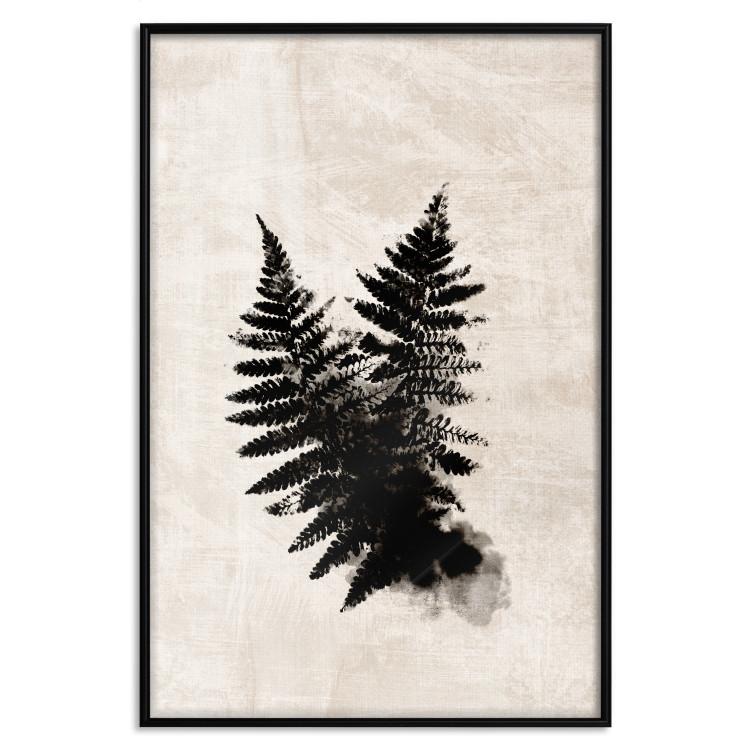 Wall Poster Fern Trace - dark plant composition on a beige textured background 134512 additionalImage 26