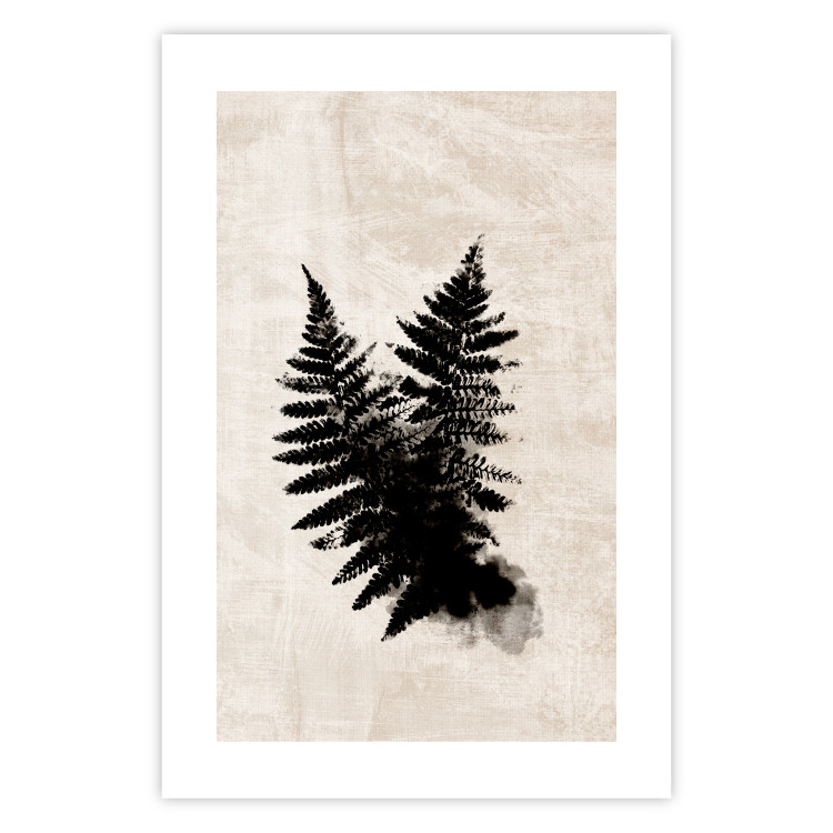 Wall Poster Fern Trace - dark plant composition on a beige textured background 134512 additionalImage 17
