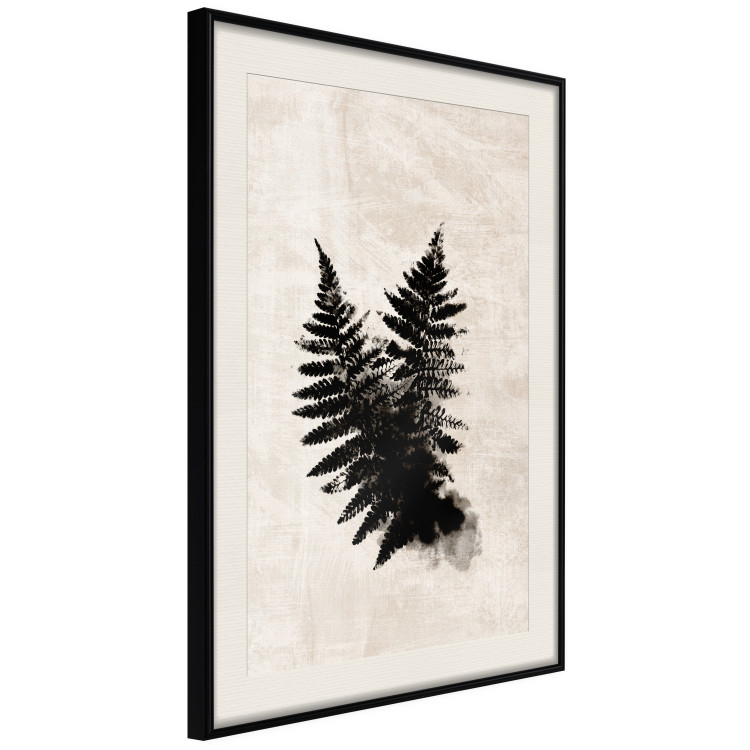 Wall Poster Fern Trace - dark plant composition on a beige textured background 134512 additionalImage 2