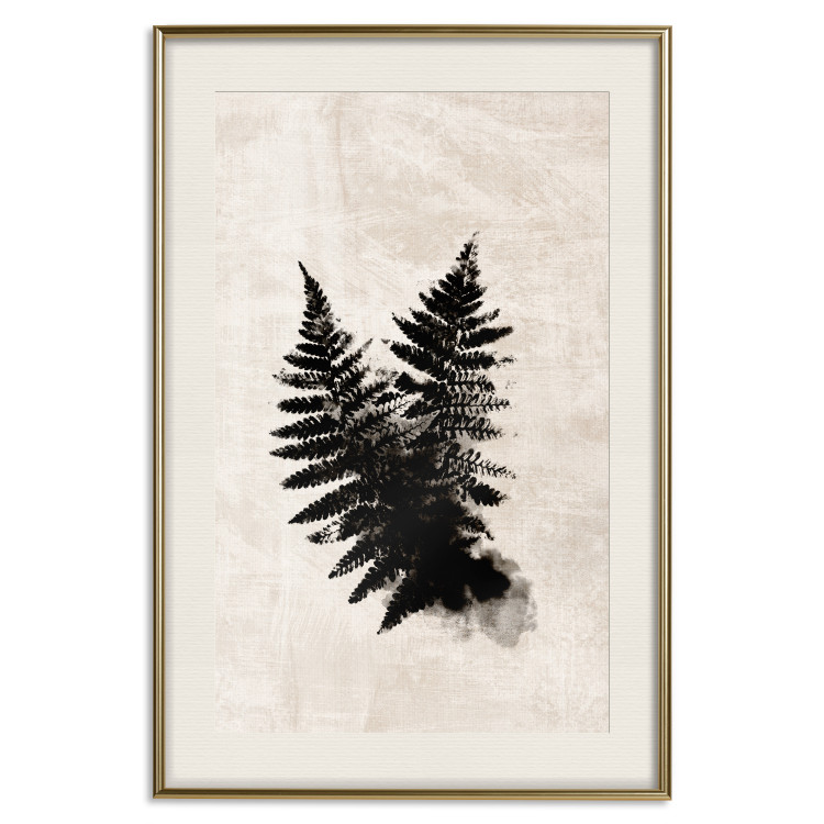 Wall Poster Fern Trace - dark plant composition on a beige textured background 134512 additionalImage 21