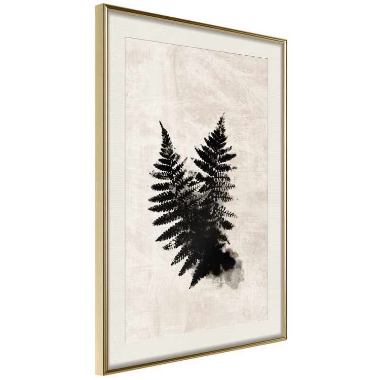 Wall Poster Fern Trace - dark plant composition on a beige textured background 134512 additionalImage 3