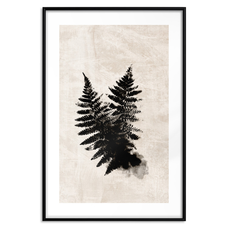Wall Poster Fern Trace - dark plant composition on a beige textured background 134512 additionalImage 22
