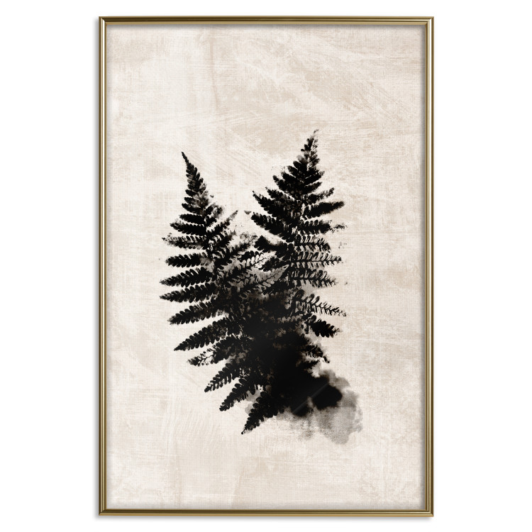 Wall Poster Fern Trace - dark plant composition on a beige textured background 134512 additionalImage 25