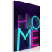Canvas Art Print Neon Home (1-piece) Vertical - 3D neon English text 135412 additionalThumb 2