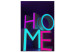 Canvas Art Print Neon Home (1-piece) Vertical - 3D neon English text 135412