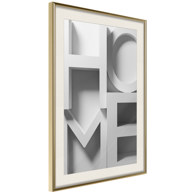 Poster Home in Grays - English texts with 3D effect on a light background 135512 additionalImage 18