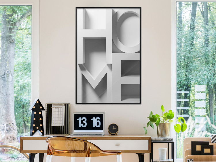 Poster Home in Grays - English texts with 3D effect on a light background 135512 additionalImage 16