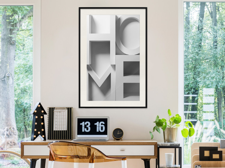 Poster Home in Grays - English texts with 3D effect on a light background 135512 additionalImage 12