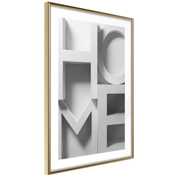 Poster Home in Grays - English texts with 3D effect on a light background 135512 additionalImage 20