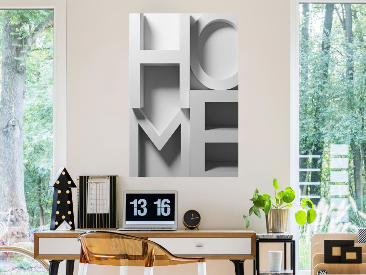 Poster Home in Grays - English texts with 3D effect on a light background 135512 additionalImage 27