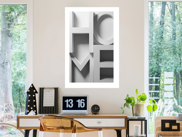 Poster Home in Grays - English texts with 3D effect on a light background 135512 additionalImage 17