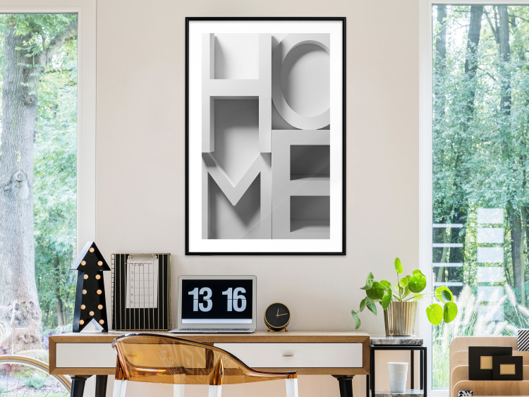 Poster Home in Grays - English texts with 3D effect on a light background 135512 additionalImage 14