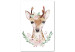 Canvas Art Print Deer with flowers - a colorful illustration with a pet for children 135712