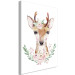 Canvas Art Print Deer with flowers - a colorful illustration with a pet for children 135712 additionalThumb 2