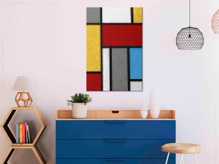 Canvas Mondriana composition - geometric pattern inspired by abstraction 135812 additionalImage 3
