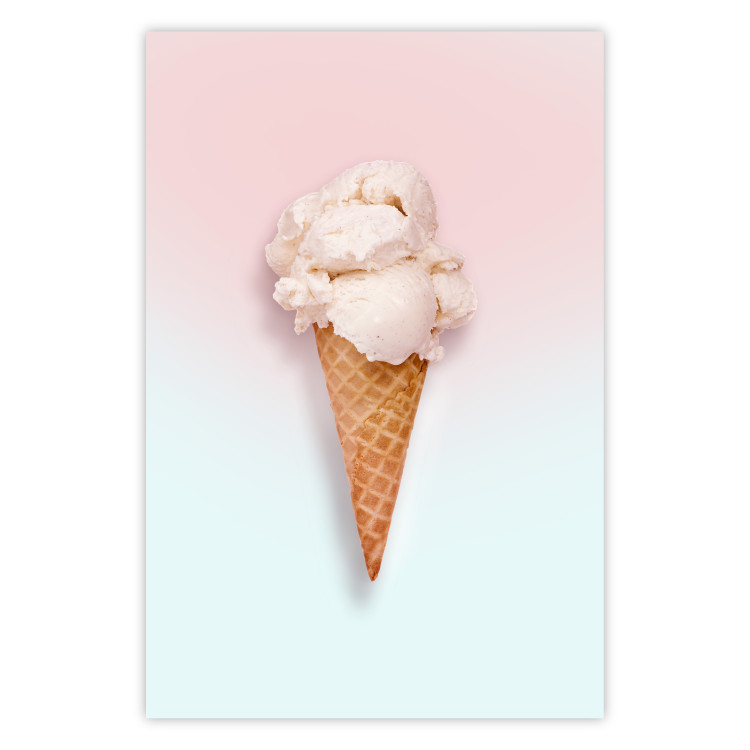 Poster Sweet Treats - summer composition with ice cream cone on a colorful background 135912