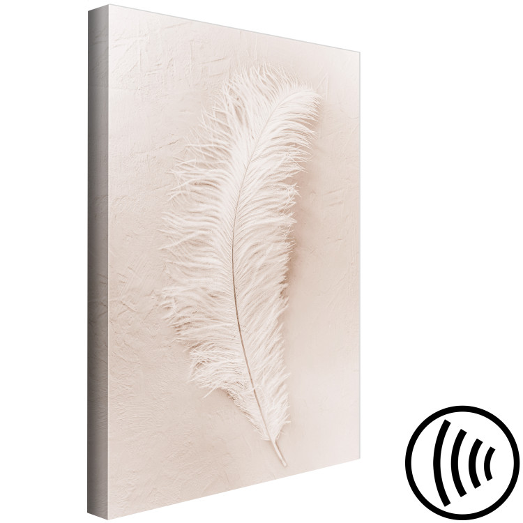 Canvas White feather on a beige counter - Scandi Boho style composition 136512 additionalImage 6