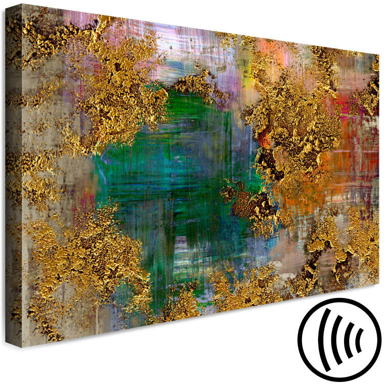 Canvas Gift (1-piece) Wide - abstraction with a touch of golden texture 137512 additionalImage 6
