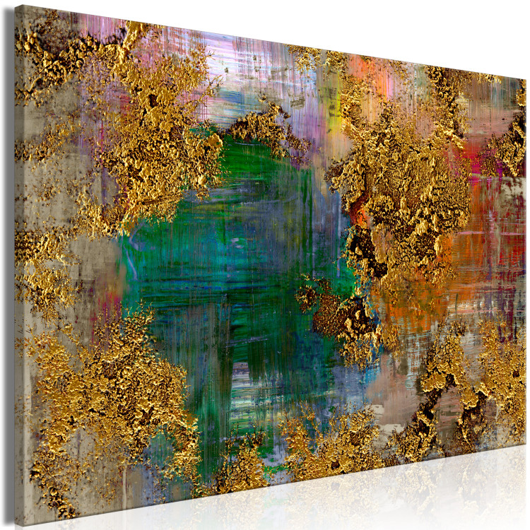 Canvas Gift (1-piece) Wide - abstraction with a touch of golden texture 137512 additionalImage 2