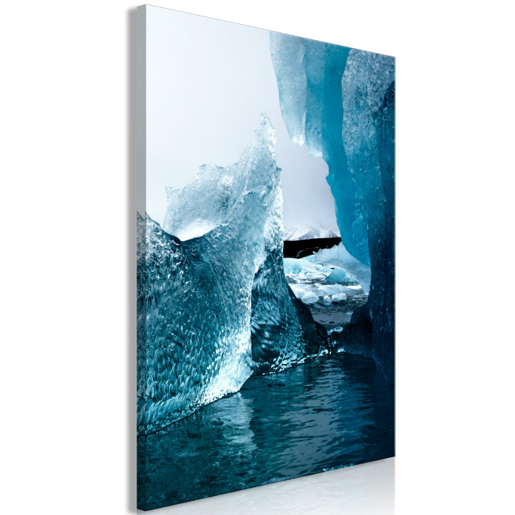 Canvas Print Icy Abstraction (1-piece) Vertical - winter landscape with water 138712 additionalImage 2