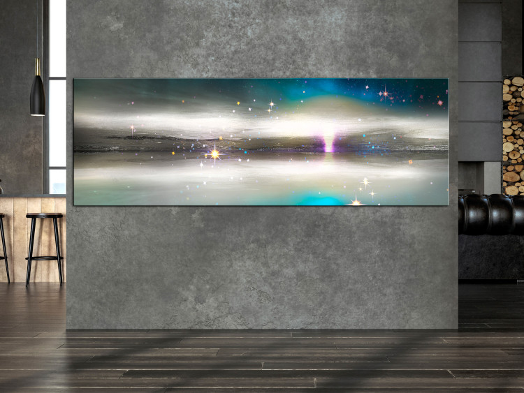 Canvas Art Print Lake with Turquoise Accent (1-piece) - modern abstraction 143812 additionalImage 3