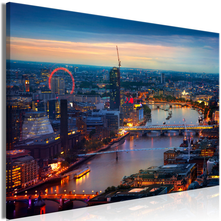 Canvas Print Night London - Panoramic View of the Capital of England After Dark 147712 additionalImage 2