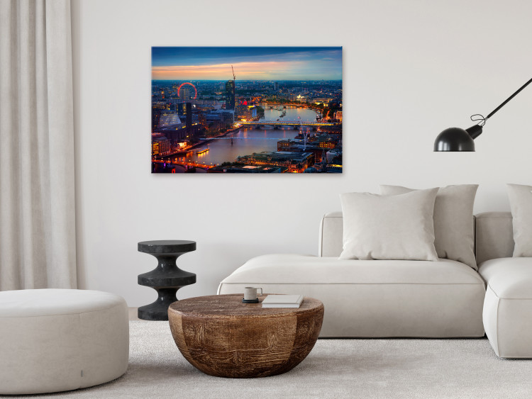 Canvas Print Night London - Panoramic View of the Capital of England After Dark 147712 additionalImage 3