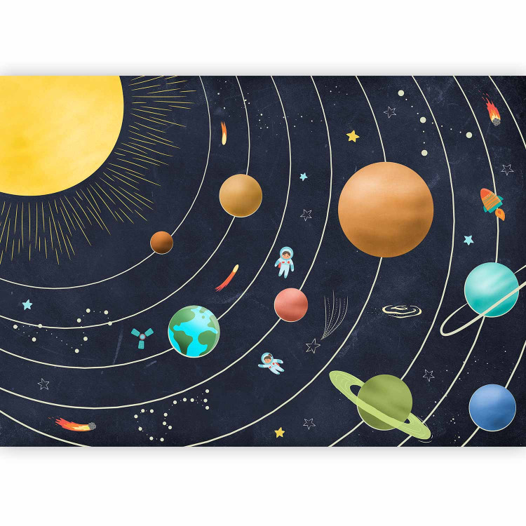 Photo Wallpaper Colorful Solar System - Galaxy With Colorful Planets and Stars 149212 additionalImage 1