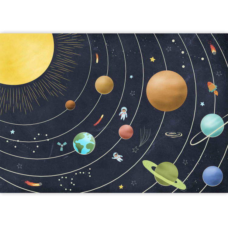 Photo Wallpaper Colorful Solar System - Galaxy With Colorful Planets and Stars 149212 additionalImage 3