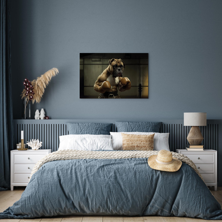 Canvas Art Print AI Boxer Dog - Fantasy Portrait of a Strong Animal in the Ring - Horizontal 150112 additionalImage 11
