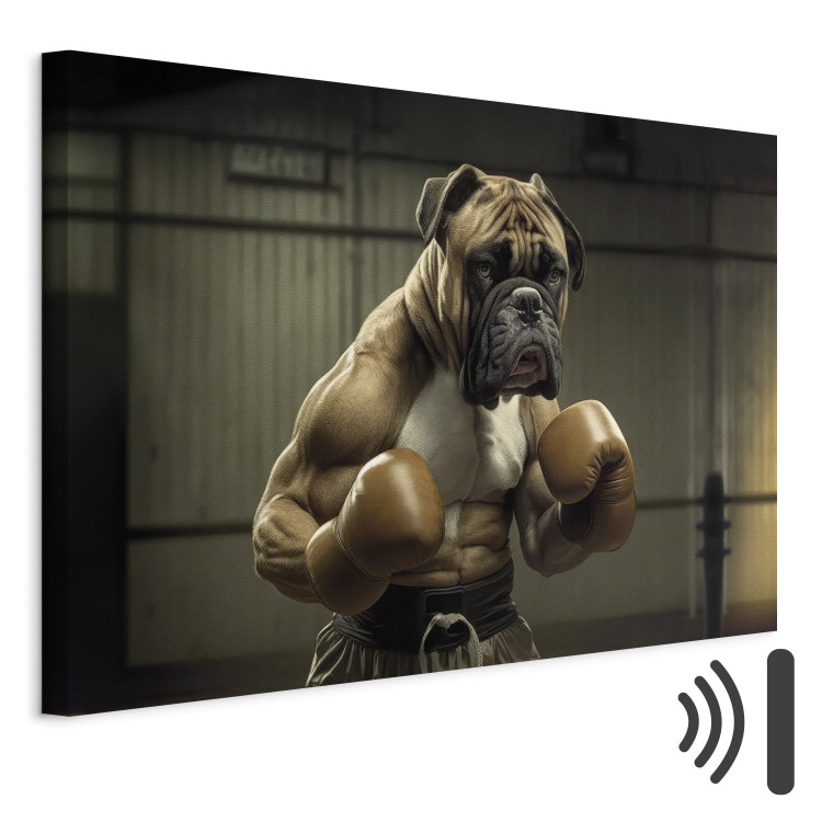 Canvas Art Print AI Boxer Dog - Fantasy Portrait of a Strong Animal in the Ring - Horizontal 150112 additionalImage 8