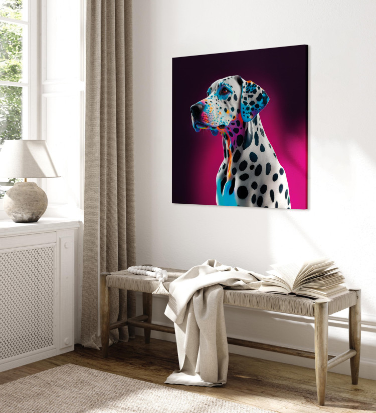 Canvas AI Dalmatian Dog - Spotted Animal in a Pink Room - Square 150212 additionalImage 10