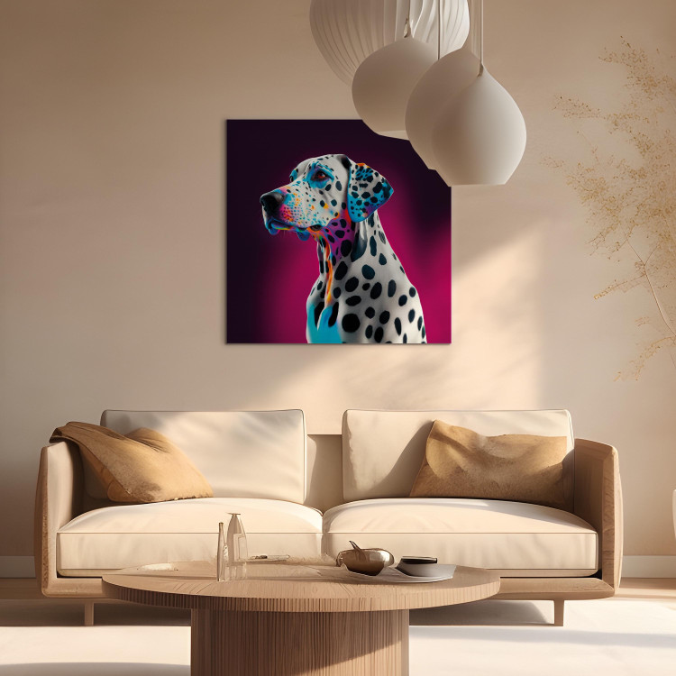 Canvas AI Dalmatian Dog - Spotted Animal in a Pink Room - Square 150212 additionalImage 9