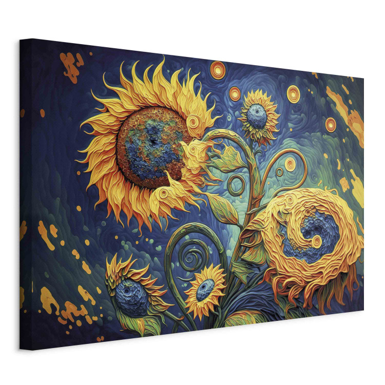 Large canvas print Sunflowers Against the Night Sky - Composition Generated by AI [Large Format] 151112 additionalImage 3