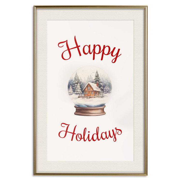 Wall Poster Christmas Land - Watercolor Snow Globe With House and Christmas Trees 151712 additionalImage 23